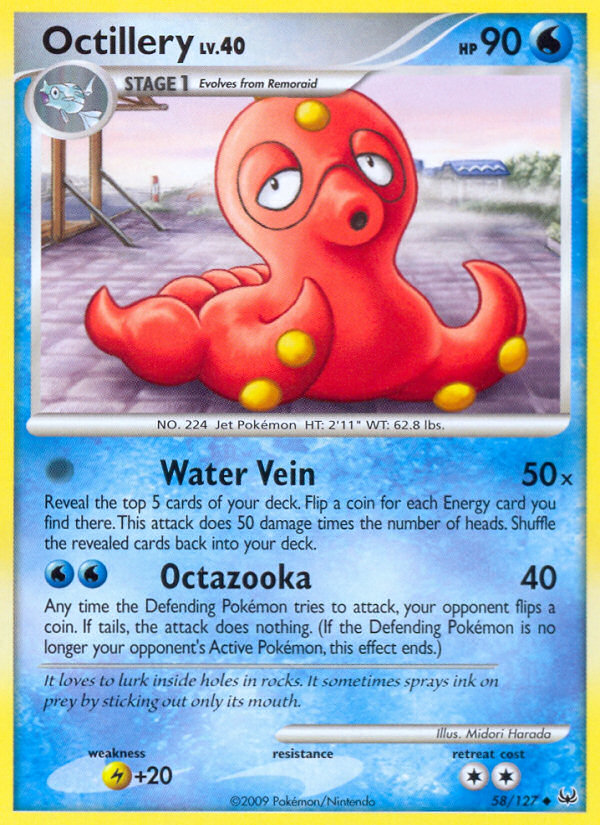 Octillery 58/127 Pokémon Platinum (2009) English card — catalogue reference
