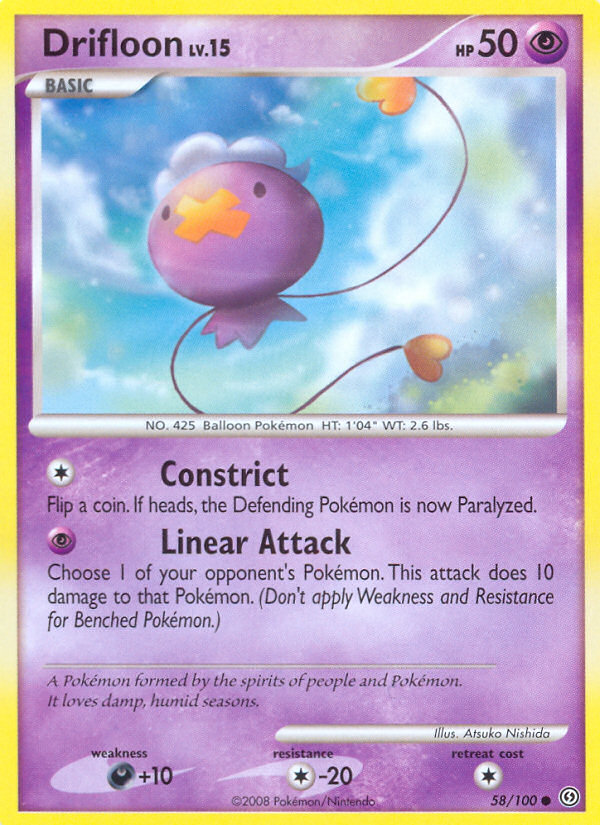 Drifloon 58/100 Pokémon Stormfront (2008) English card — catalogue reference
