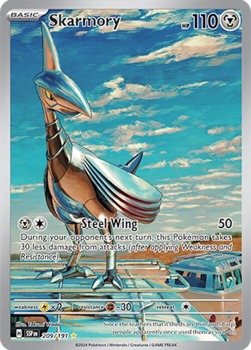 Skarmory Illustration Rare SV08: Surging Sparks 209/191 MP (Back)