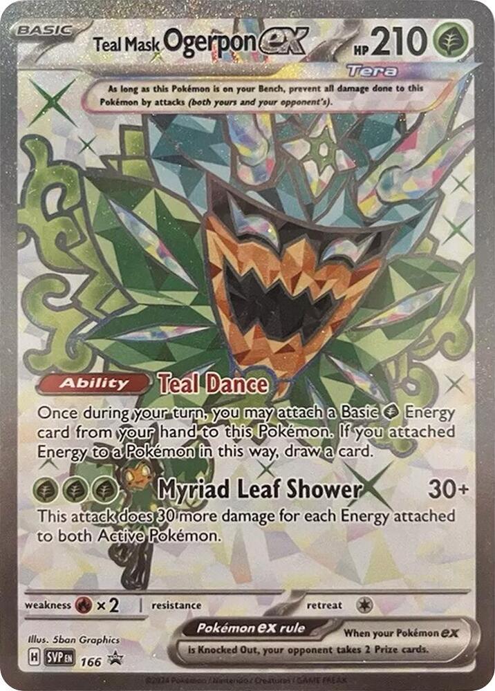 Teal Mask Ogerpon ex Ultra Rare SV: Scarlet & Violet Promo Cards 166 NM (Back)