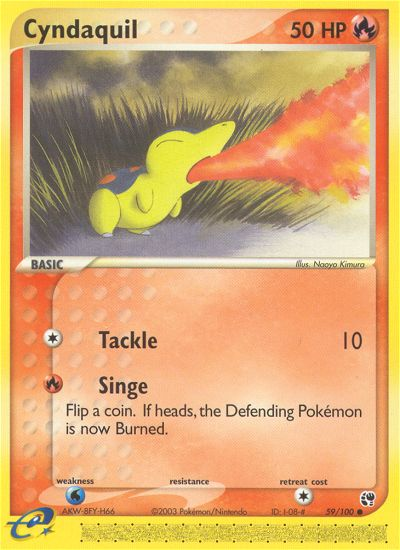 Cyndaquil 59/100 — Pokémon EX Sandstorm