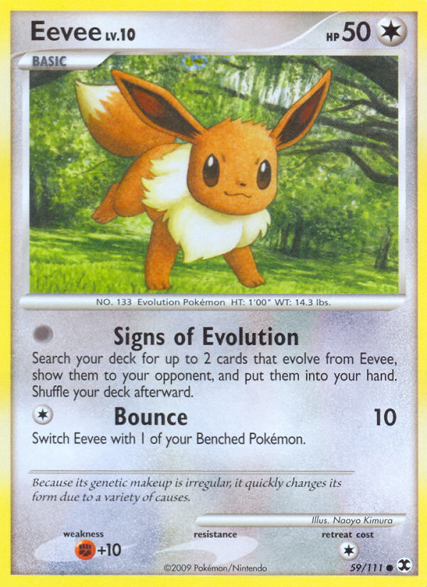 Eevee 59/111 Pokémon Rising Rivals (2009) English card — catalogue reference