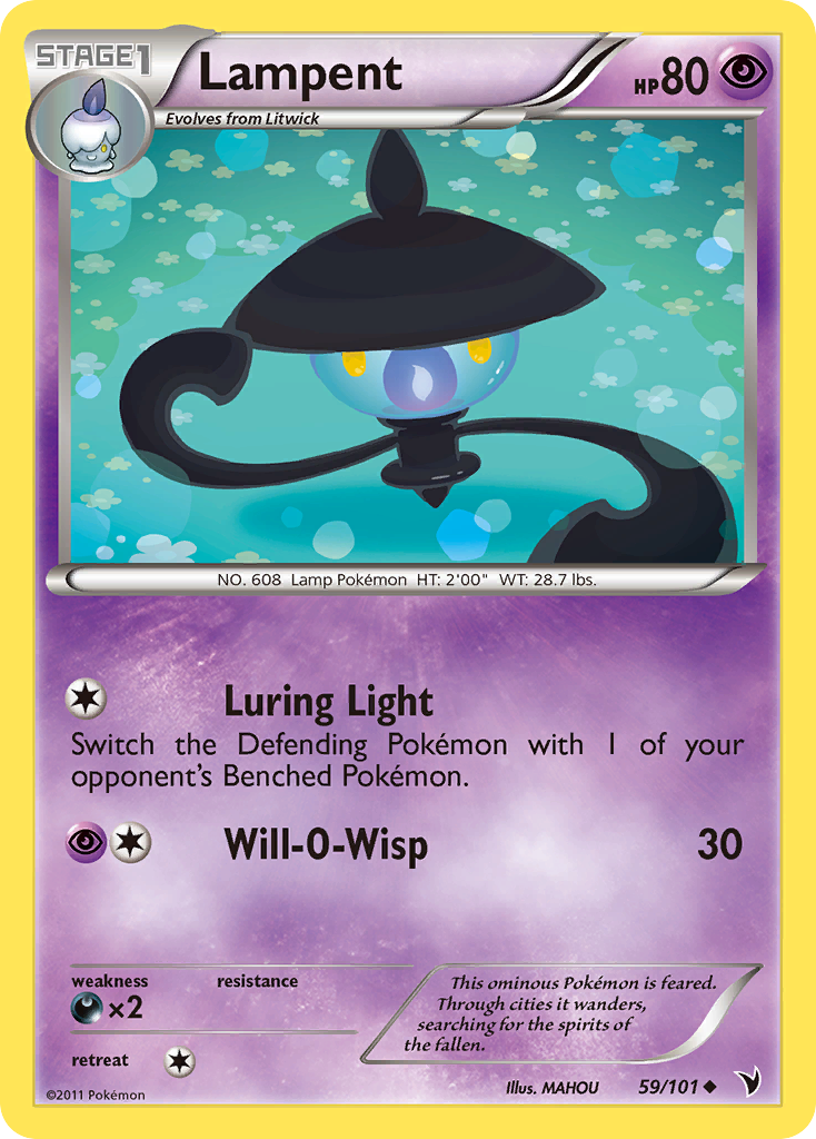Lampent 59/101 Pokémon Noble Victories (2011) English card — catalogue reference