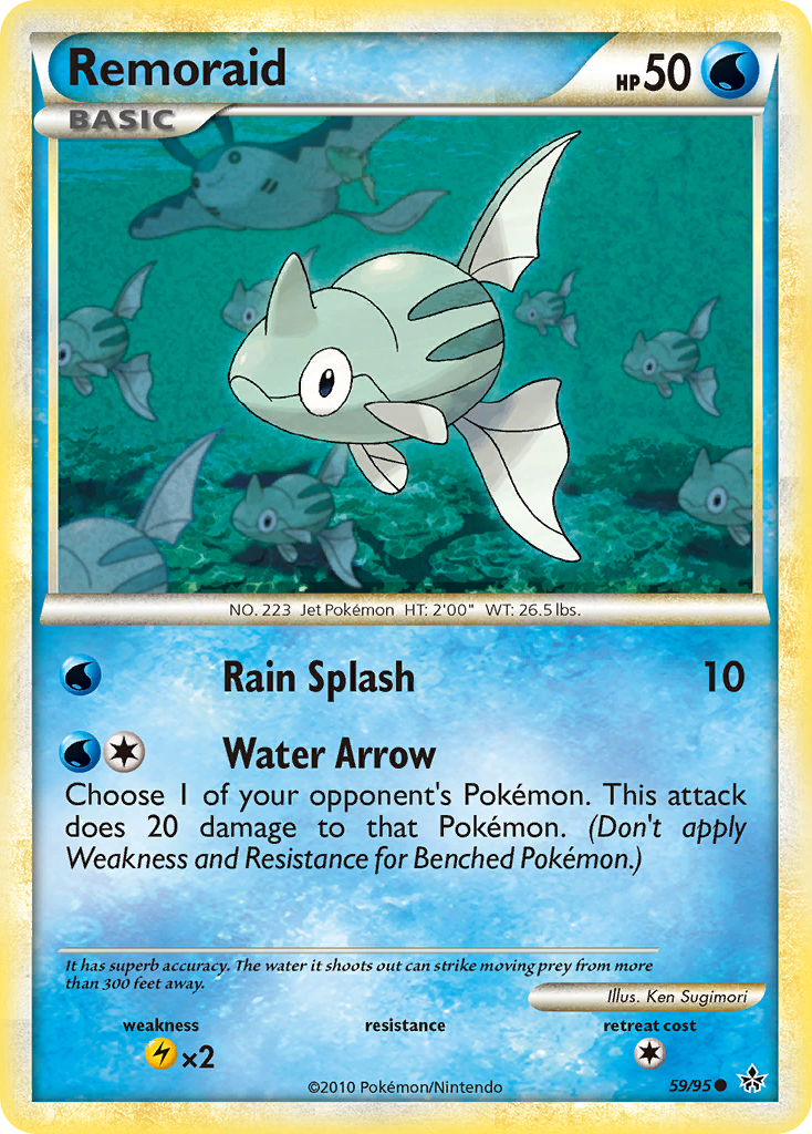 Remoraid 59/95 Pokémon Unleashed (2010) English card — catalogue reference