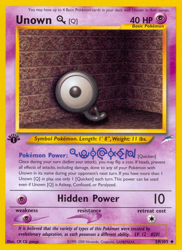 Unown [Q] 59/105 — Pokémon Neo Destiny