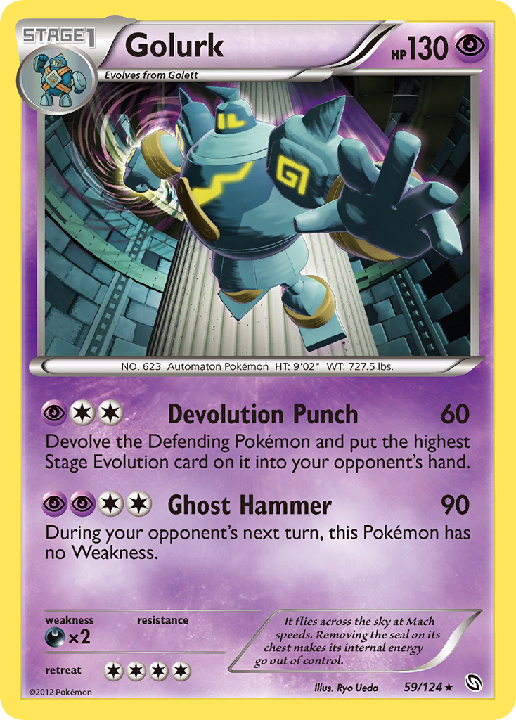 Golurk 59/124 Pokémon Dragons Exalted (2012) English card — catalogue reference