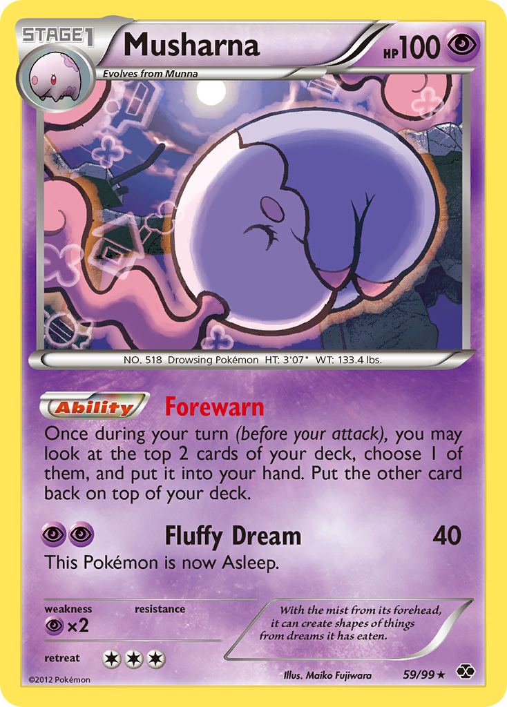 Musharna 59/99 Pokémon Next Destinies (2012) English card — catalogue reference
