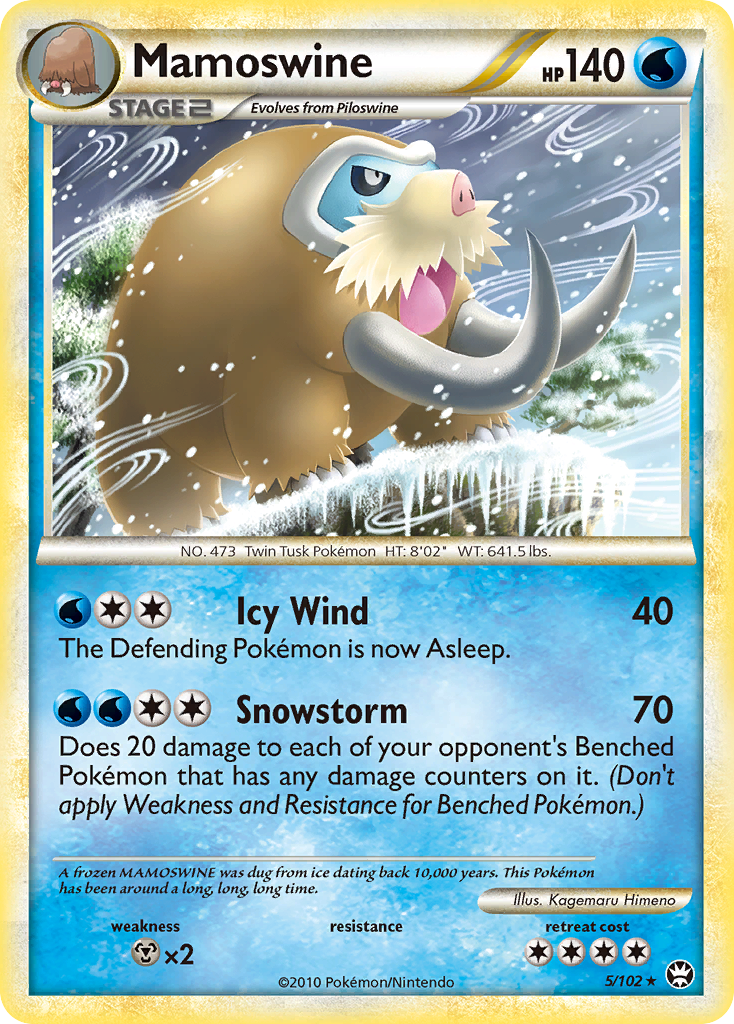 Mamoswine 5/102 Pokémon Triumphant (2010) English card — catalogue reference