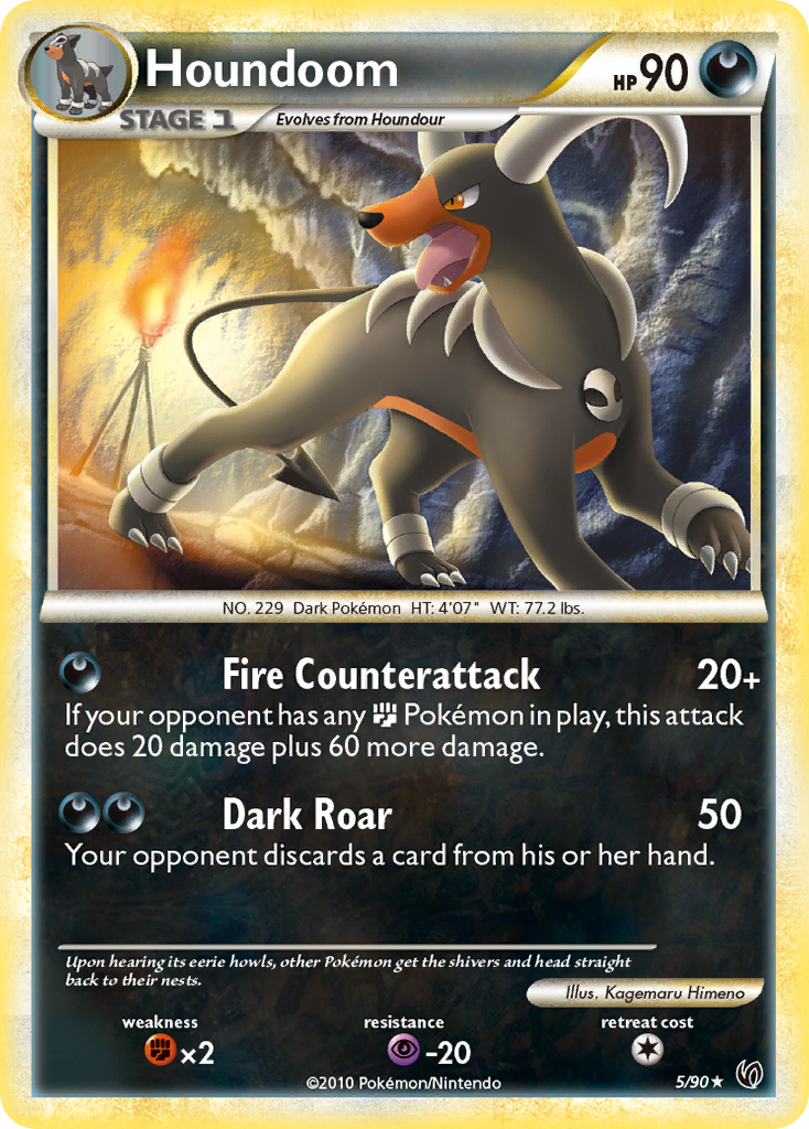 Houndoom 5/90 Pokémon Undaunted (2010) English card — catalogue reference