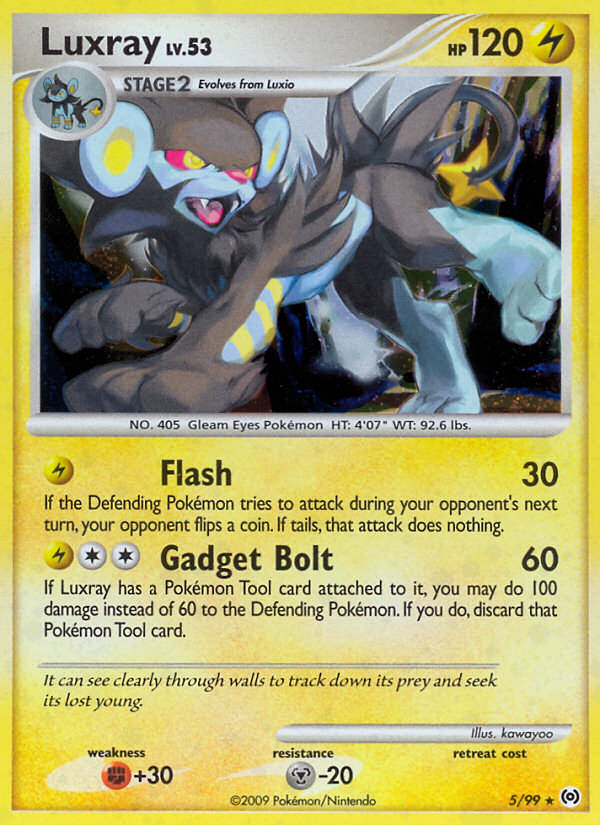 Luxray 5/99 Pokémon Arceus (2009) English card — catalogue reference