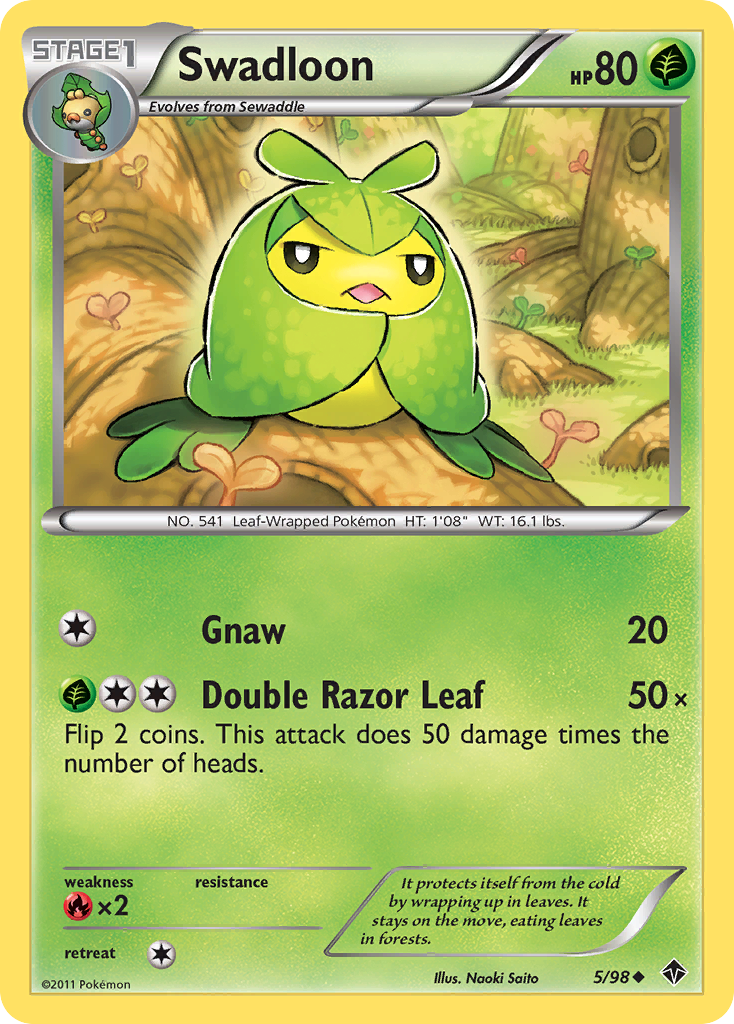 Swadloon 5/98 Pokémon Emerging Powers (2011) English card — catalogue reference