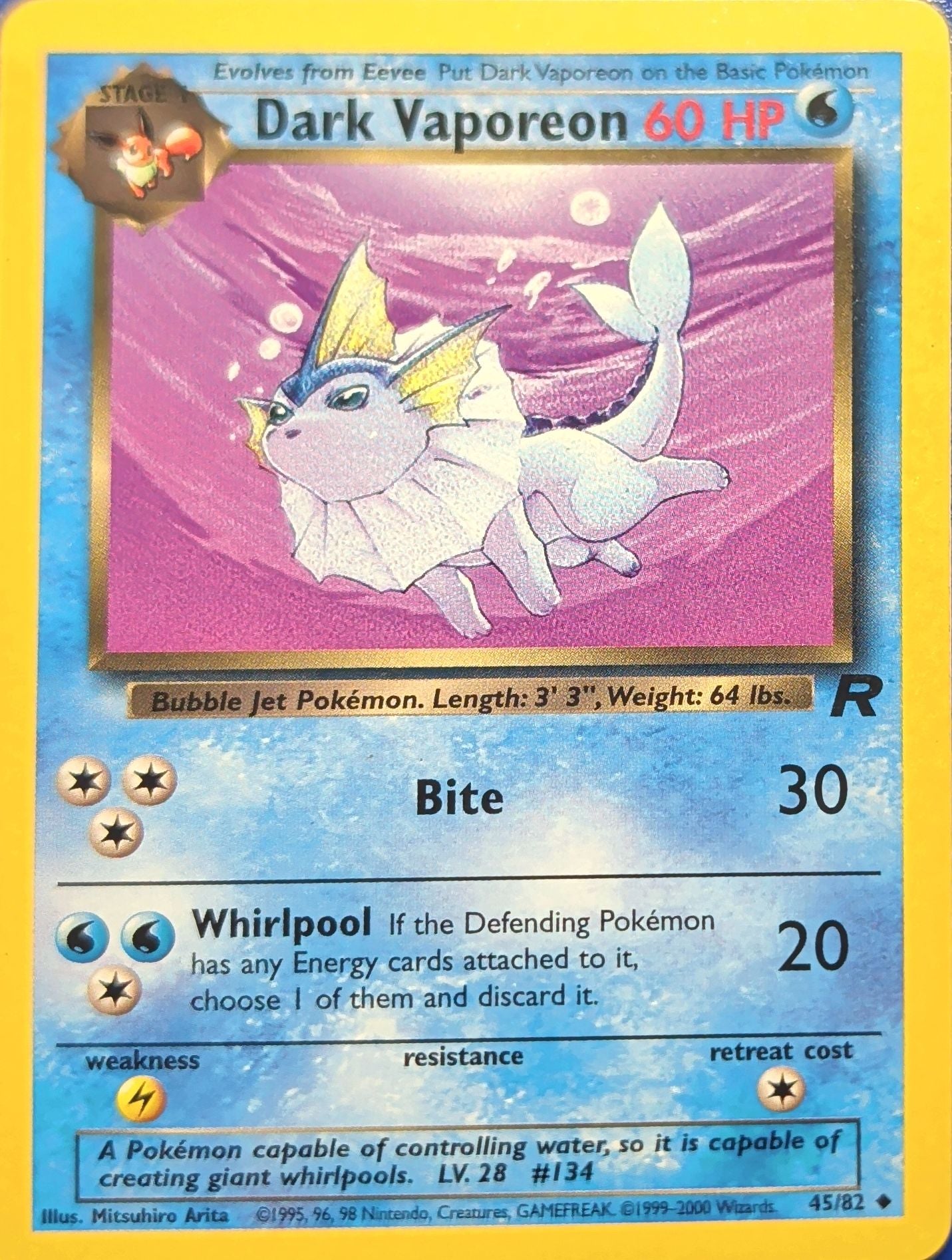 Dark Vaporeon Uncommon Team Rocket 45/82 MP