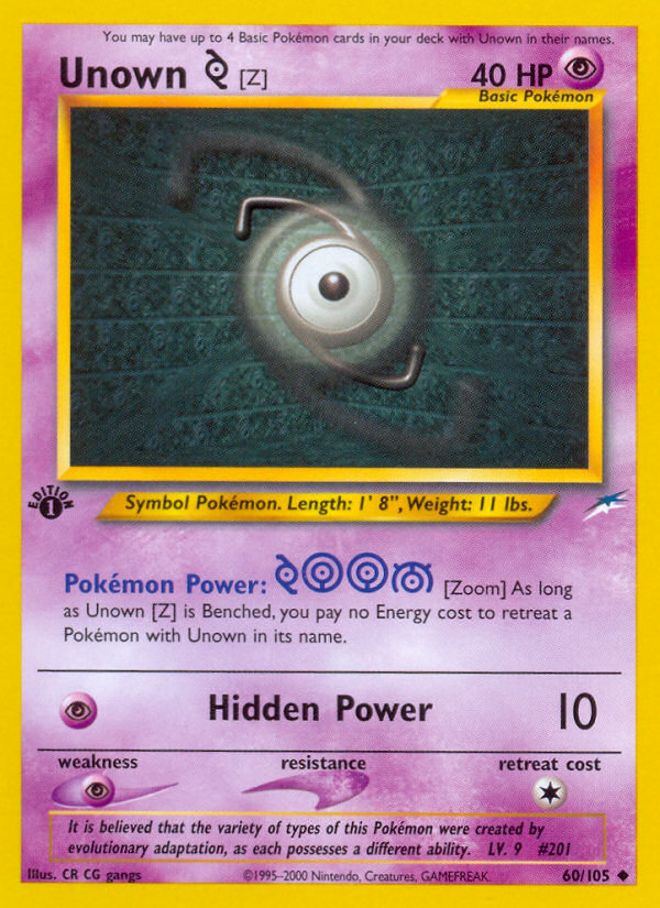 Unown [Z] 60/105 — Pokémon Neo Destiny