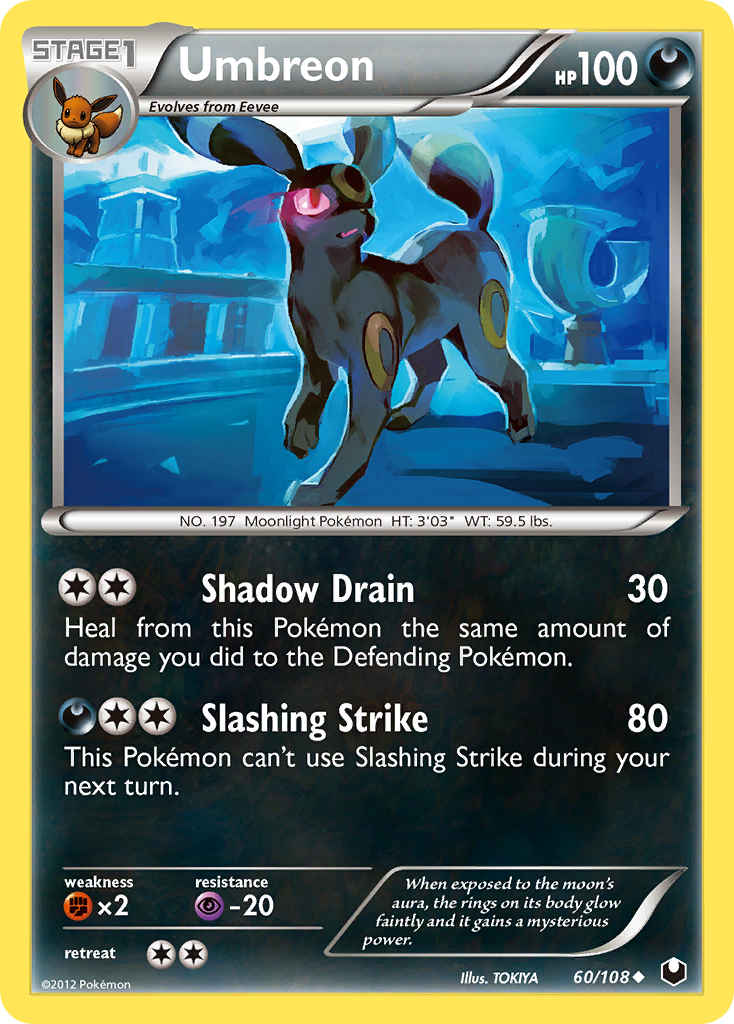 Umbreon 60/108 Pokémon Dark Explorers (2012) English card — catalogue reference