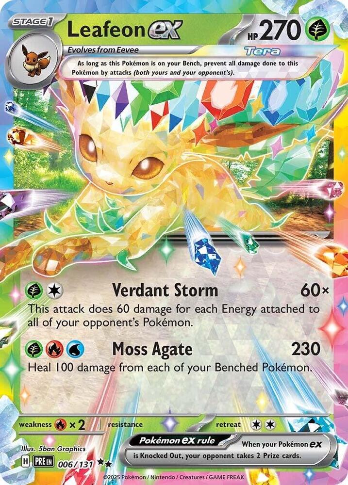 Leafeon ex - Double Rare SV: Prismatic Evolutions 006/131 MP (Back)