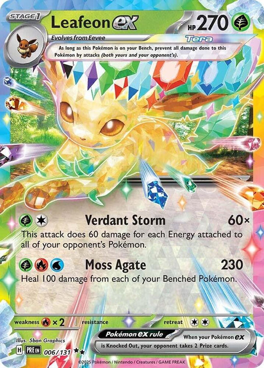Leafeon ex - Double Rare SV: Prismatic Evolutions 006/131 MP (Back)