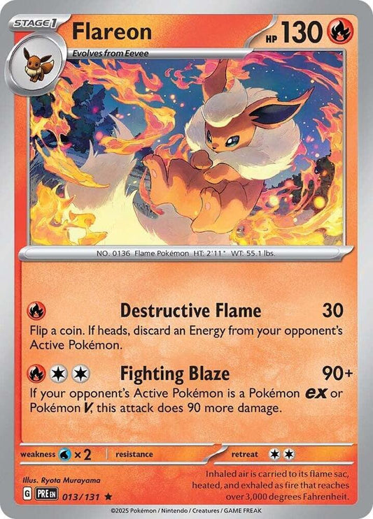 Flareon Rare SV: Prismatic Evolutions 013/131 MP (Back)