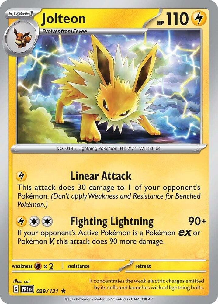 Jolteon Rare SV: Prismatic Evolutions 029/131 MP (Back)