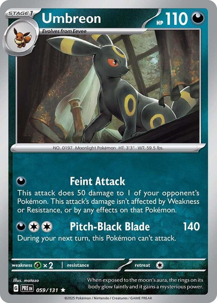 Umbreon Rare SV: Prismatic Evolutions 059/131 NM (Back)