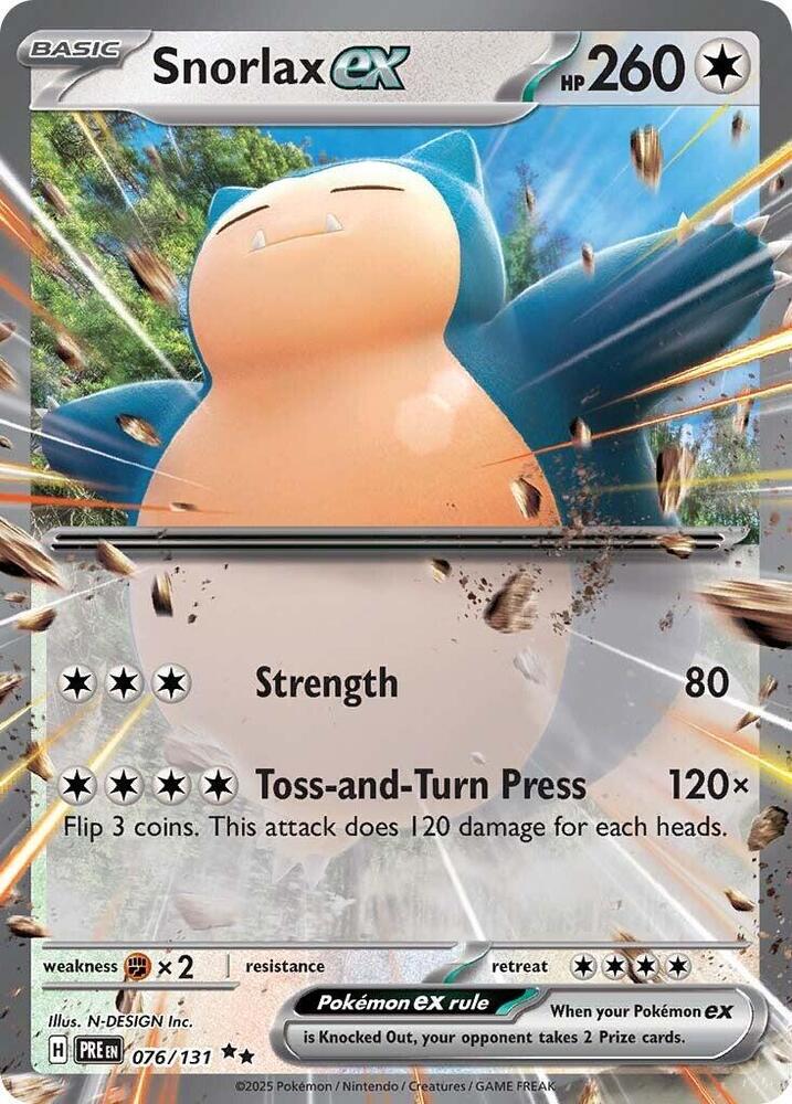 Snorlax ex Double Rare SV: Prismatic Evolutions 076/131 MP (Back)