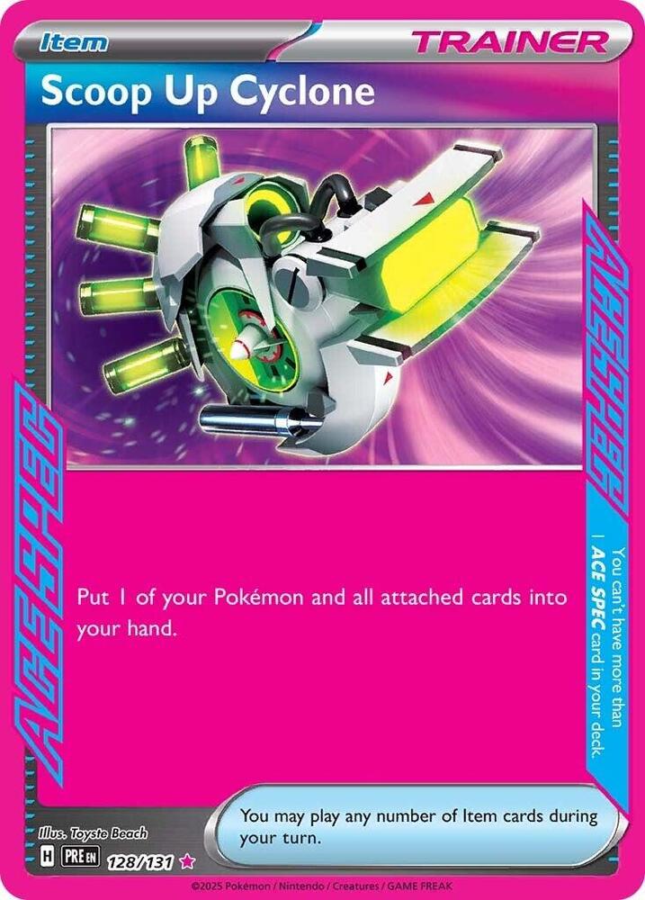 Scoop Up Cyclone ACE SPEC Rare SV: Prismatic Evolutions 128/131 MP (Back)