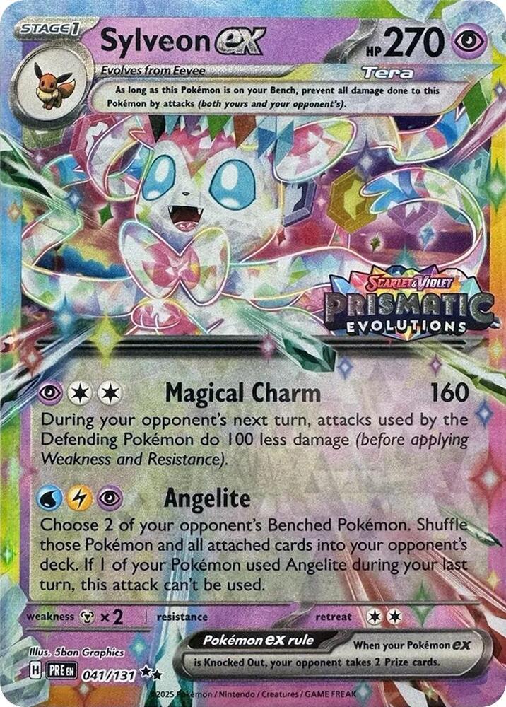 Sylveon ex - (Prismatic Evolutions Stamp) Promo Miscellaneous Cards & Products 041/131 MP (Back)