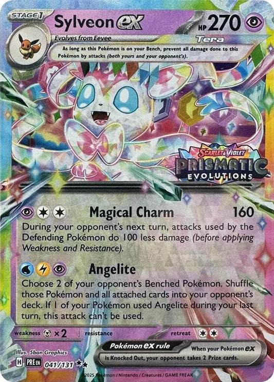 Sylveon ex - (Prismatic Evolutions Stamp) Promo Miscellaneous Cards & Products 041/131 MP (Back)