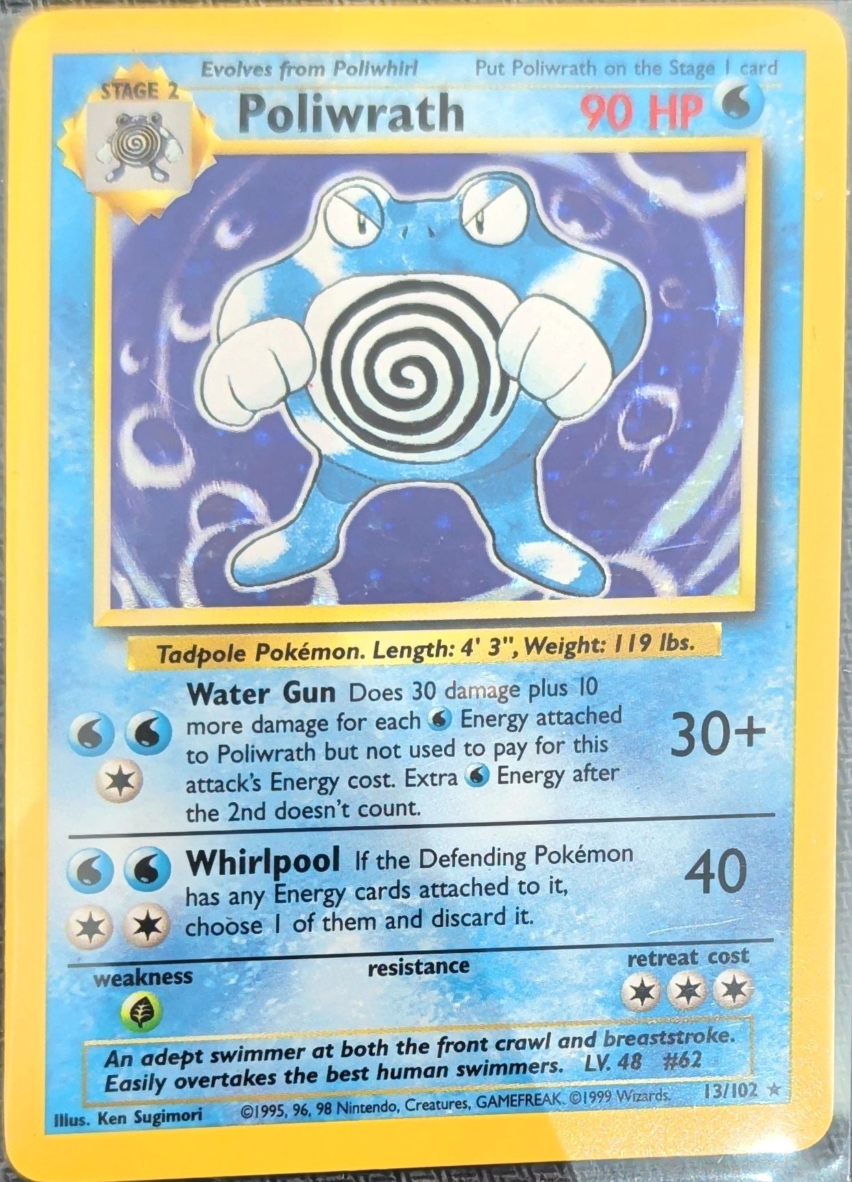 Poliwrath Holo Rare Base Set 013/102 MP