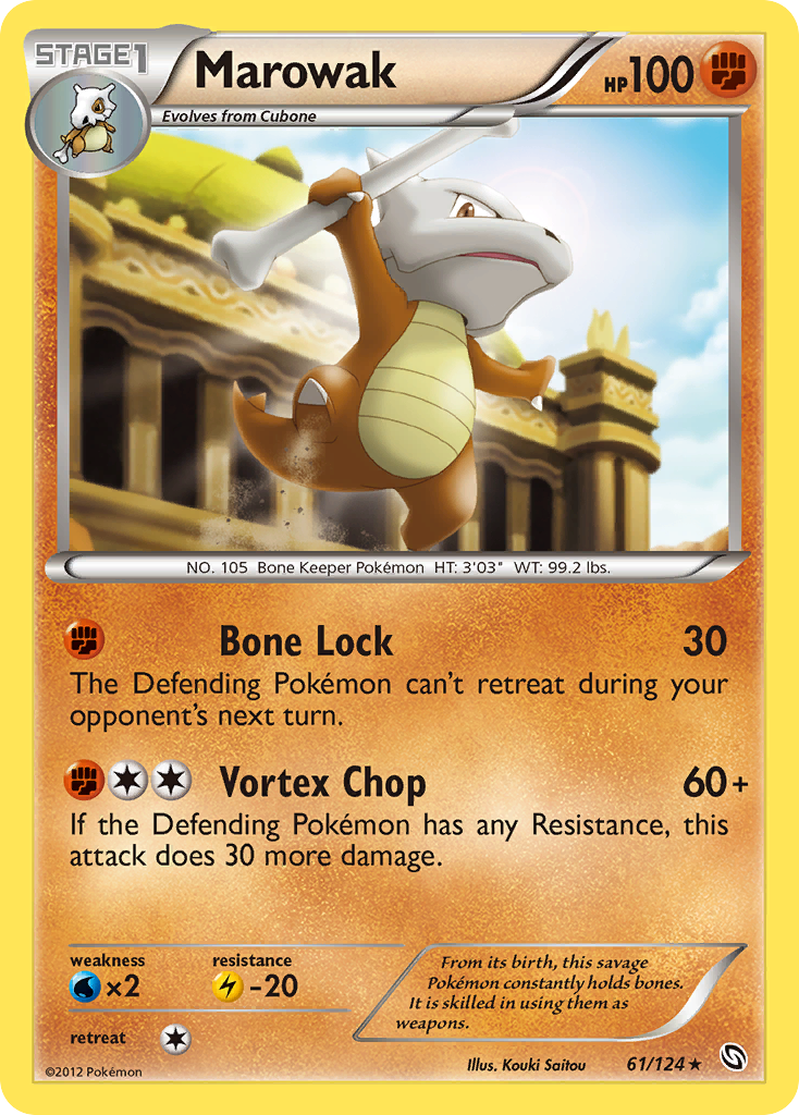 Marowak 61/124 Pokémon Dragons Exalted (2012) English card — catalogue reference