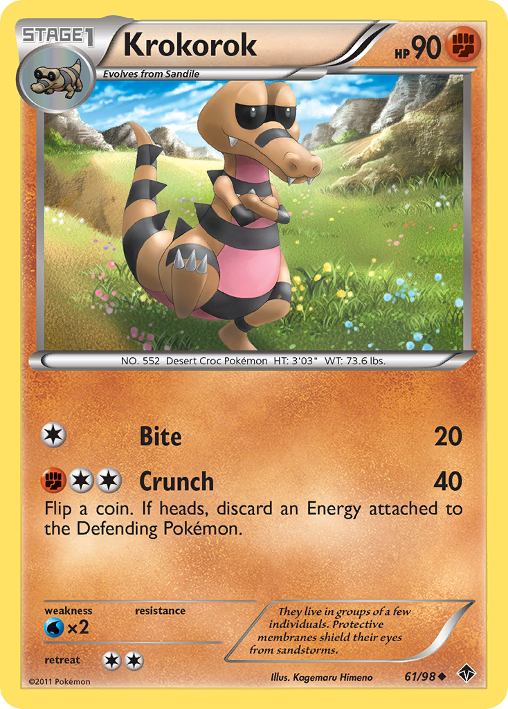 Krokorok 61/98 Pokémon Emerging Powers (2011) English card — catalogue reference