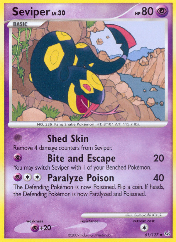 Seviper 61/127 Pokémon Platinum (2009) English card — catalogue reference