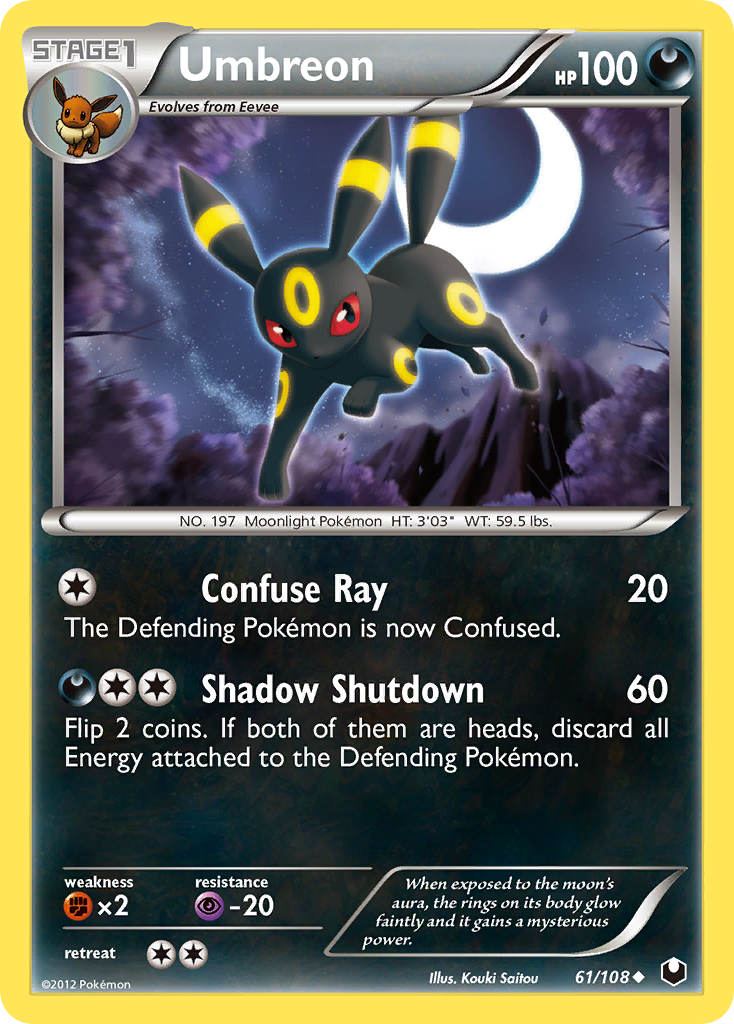 Umbreon 61/108 Pokémon Dark Explorers (2012) English card — catalogue reference