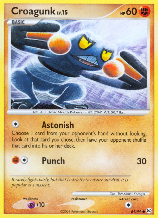 Croagunk 61/99 Pokémon Arceus (2009) English card — catalogue reference