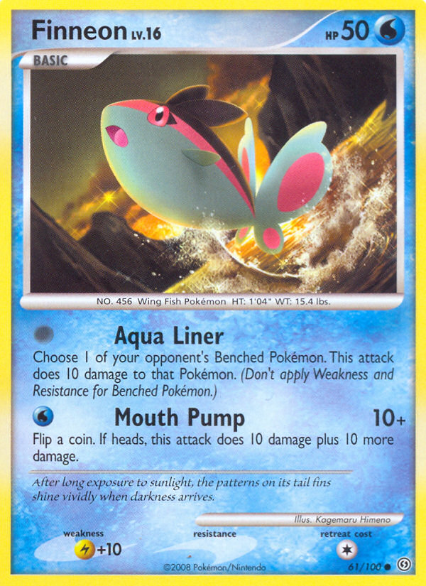 Finneon 61/100 Pokémon Stormfront (2008) English card — catalogue reference
