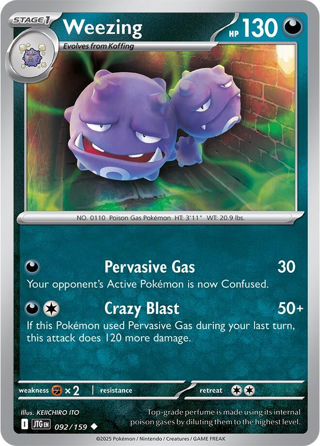 Weezing Uncommon SV09: Journey Together 092/159 MP (Back)