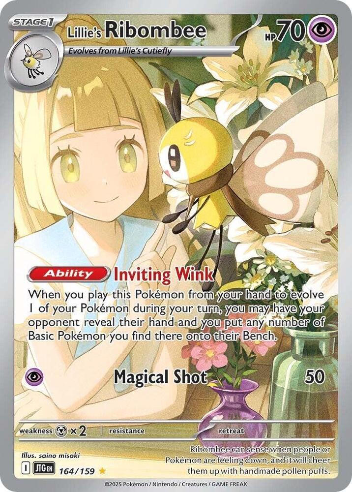 Lillie's Ribombee Illustration Rare SV09: Journey Together 164/159 MP (Back)