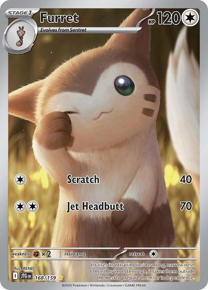 Furret Illustration Rare SV09: Journey Together 168/159 MP (Back)