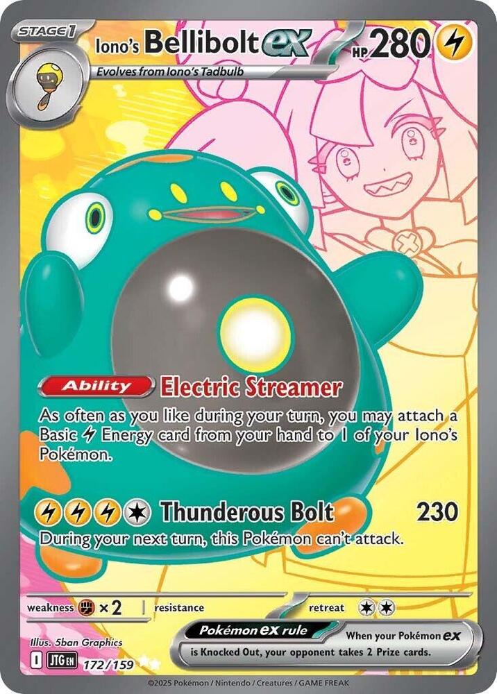 Iono's Bellibolt ex Ultra Rare SV09: Journey Together 172/159 NM (Back)