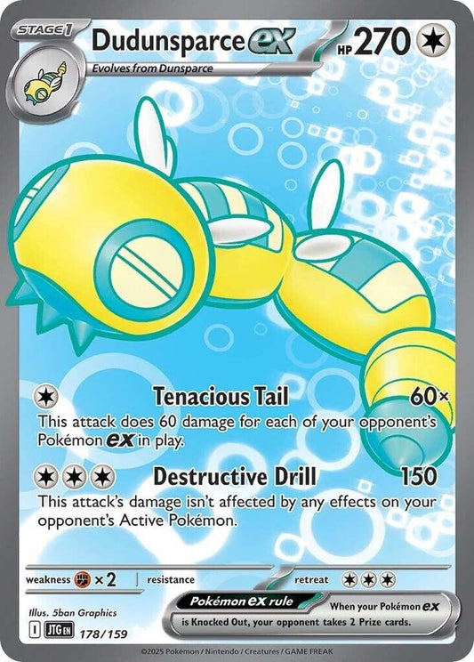 Dudunsparce ex Ultra Rare SV09: Journey Together 178/159 NM (Back)