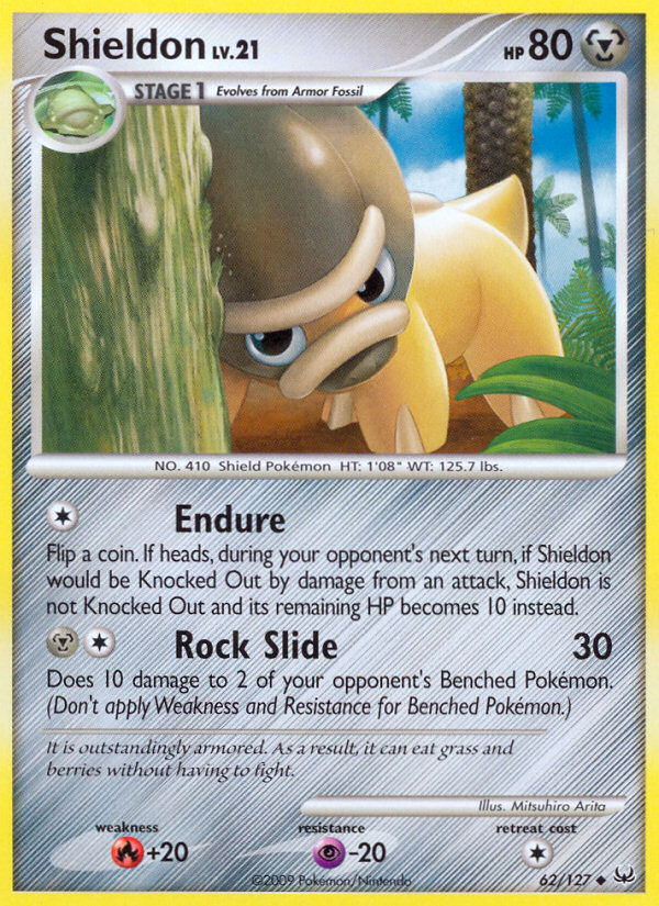 Shieldon 62/127 Pokémon Platinum (2009) English card — catalogue reference