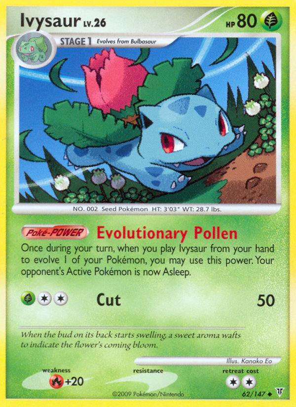 Ivysaur 62/147 Pokémon Supreme Victors (2009) English card — catalogue reference