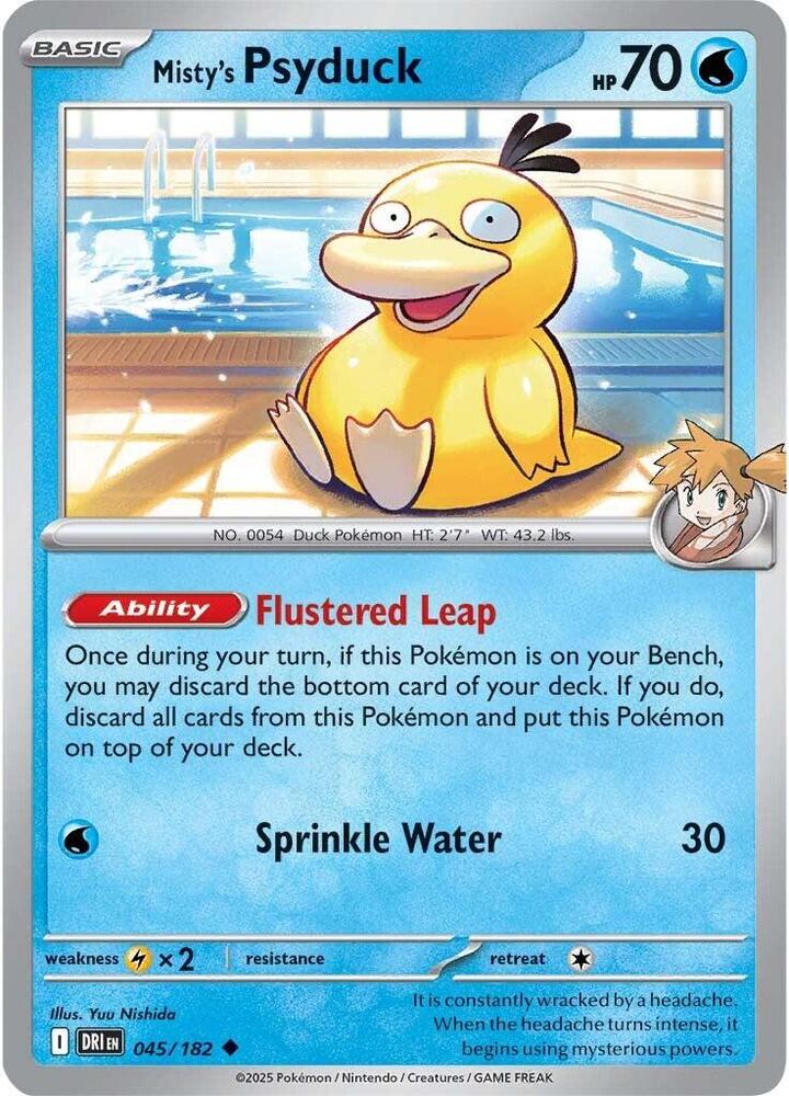 Misty's Psyduck Uncommon SV10: Destined Rivals 045/182 MP (Back)