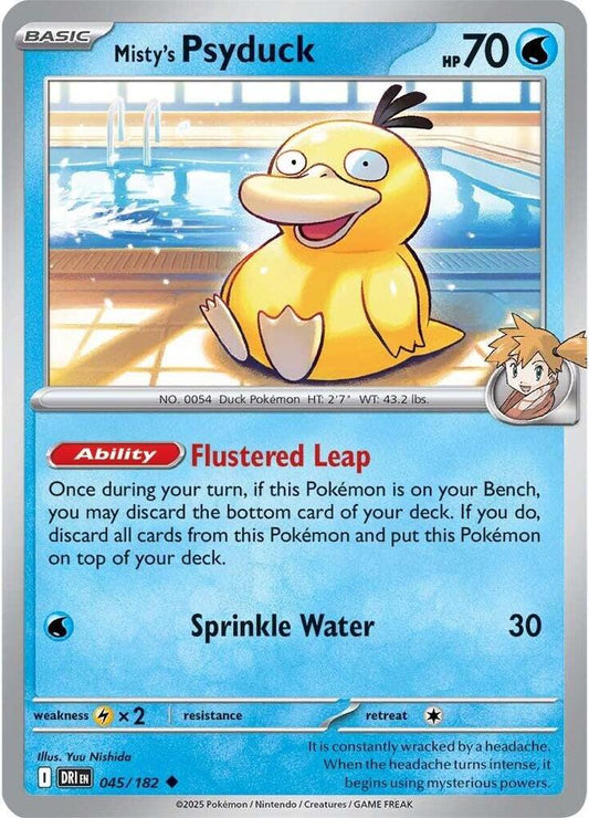 Misty's Psyduck Uncommon SV10: Destined Rivals 045/182 MP (Back)
