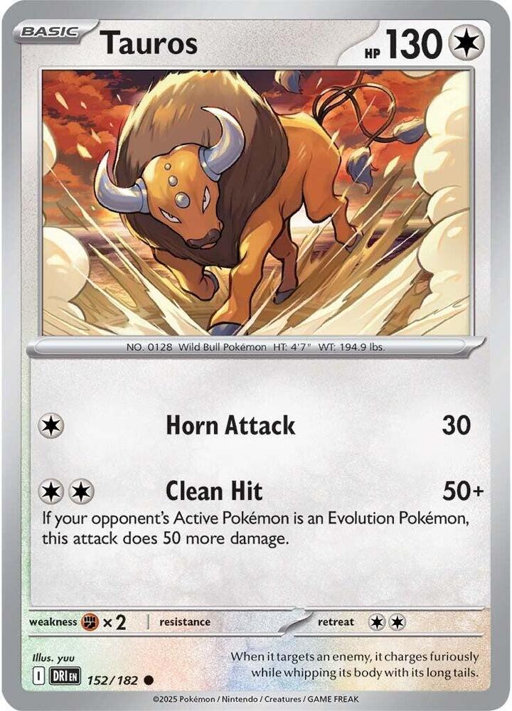 Tauros Common SV10: Destined Rivals 152/182 MP (Back)