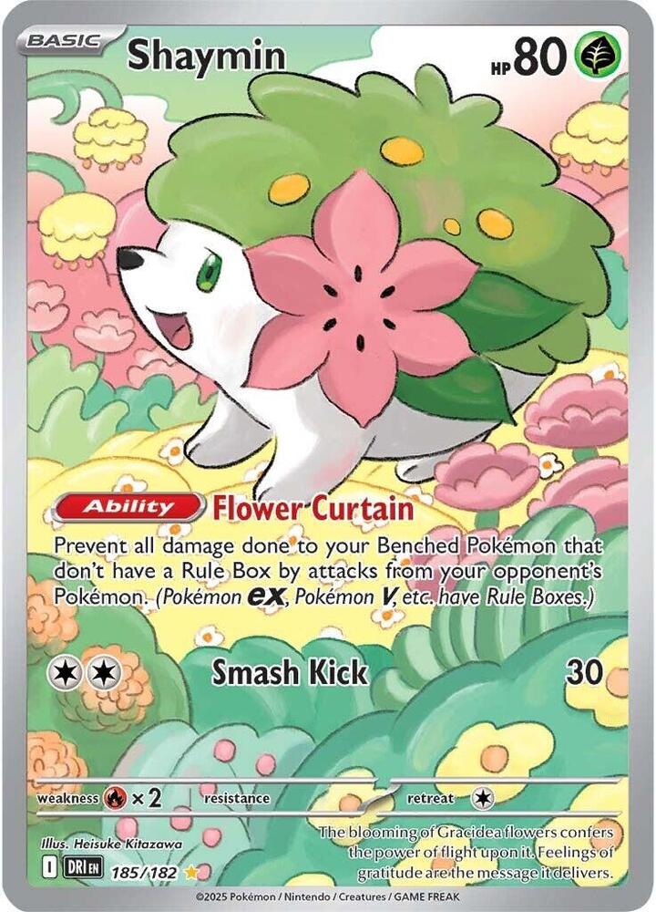 Shaymin Illustration Rare SV10: Destined Rivals 185/182 MP (Back)