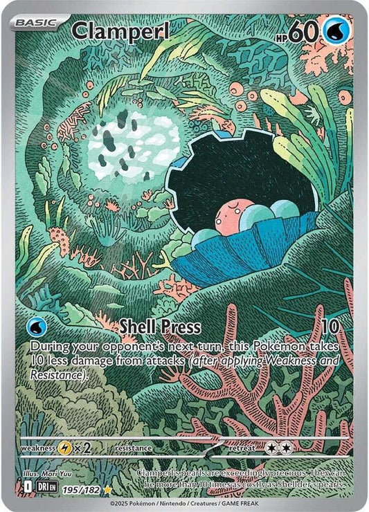 Clamperl Illustration Rare SV10: Destined Rivals 195/182 NM (Back)