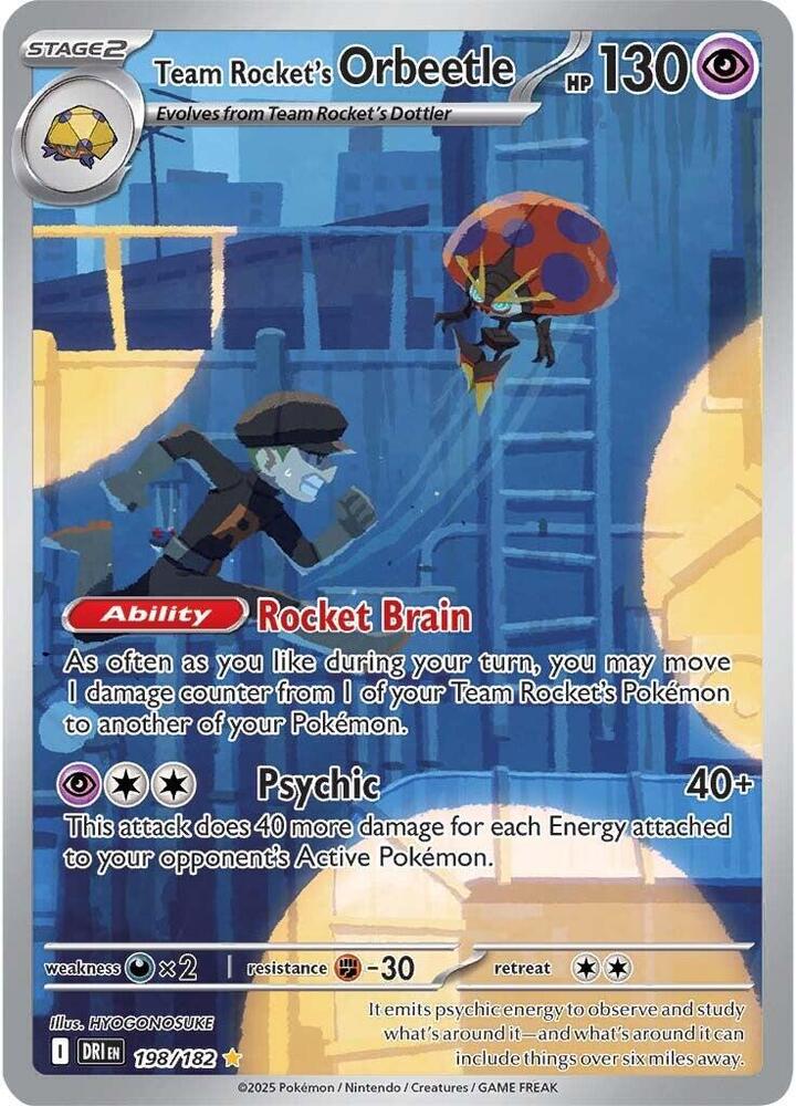 Team Rocket's Orbeetle Illustration Rare SV10: Destined Rivals 198/182 MP (Back)