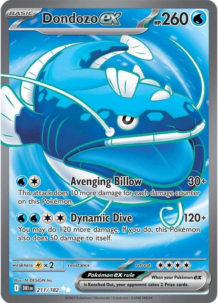 Dondozo ex - Ultra Rare SV10: Destined Rivals 211/182 MP (Back)