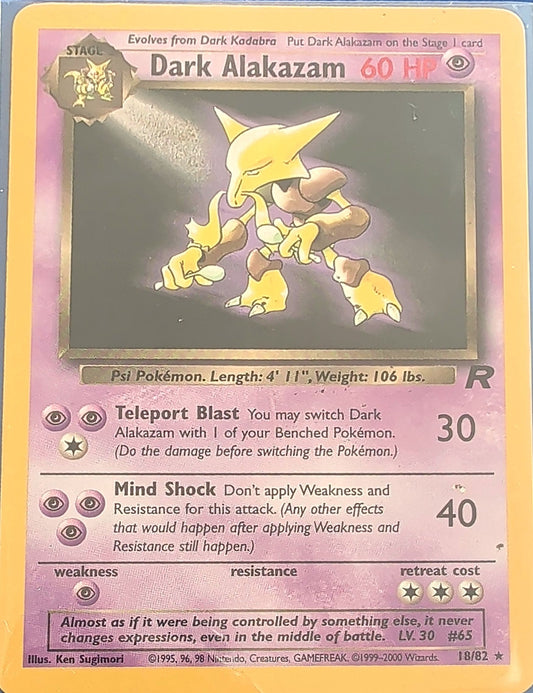 Dark Alakazam (1) Holo Rare Team Rocket 01/82 MP