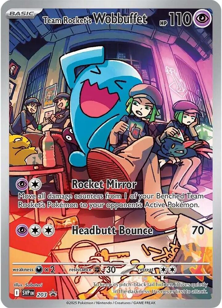 Team Rocket's Wobbuffet Promo SV: Scarlet & Violet Promo Cards 203 MP (Back)